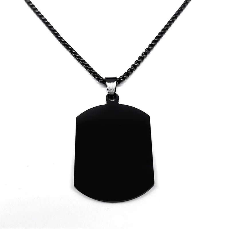 Islamic Arab Allah Blessing God Necklaces Men/Women Stainless Steel Black Color Arabic Necklace Jewelry acero inoxidable joyeria