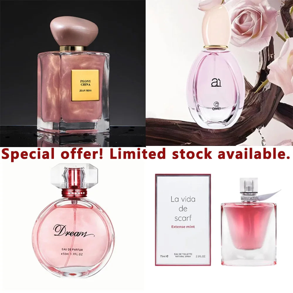 High-Quality Ribbon Women's Perfume Floral Scent Intense Fragrance 50ml Premium Brand Perfume 75ml, Red Elegant Packaging femme