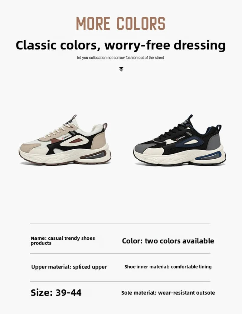 2026 Trendy Sneakers for Men Shoes Summer Outdoor Wear-Resistant Casual Sports Skateboard Shoes Fashion Breathable Shoes